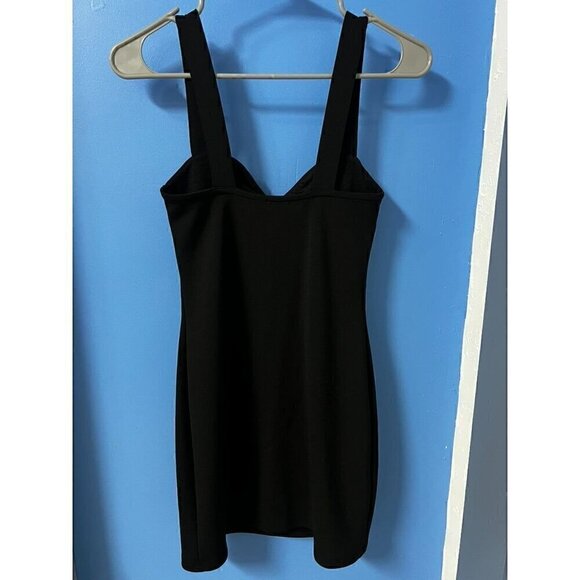 ZARA Black Sleeveless Bodycon Mini Dress With Square Neckline & Wide Straps, SM - Picture 2 of 6